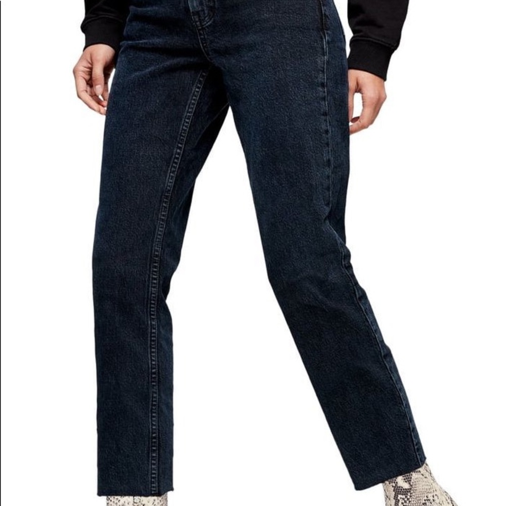 NWOT Raw Hem Crop Straight Leg Jeans